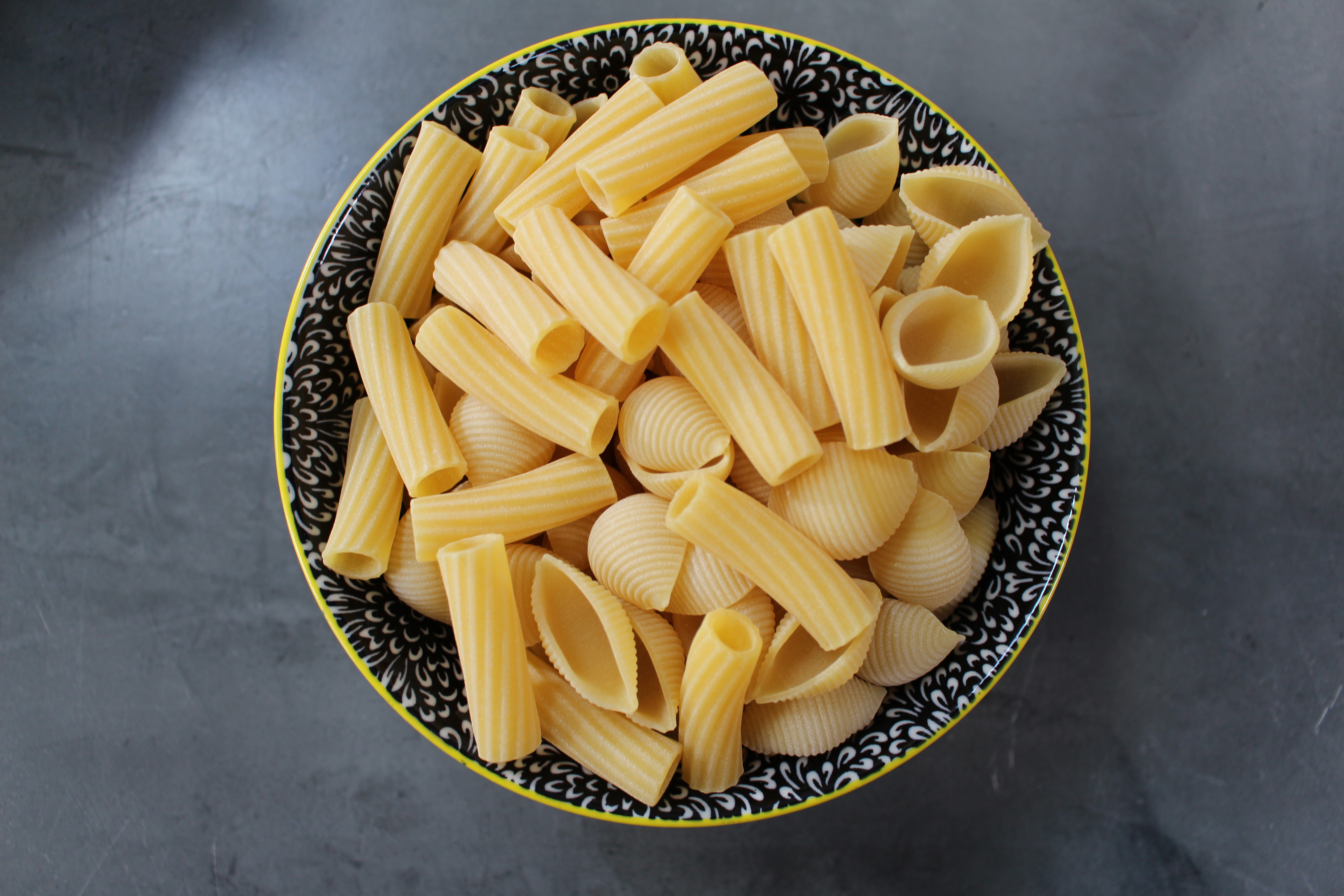 bowl of dried pasta